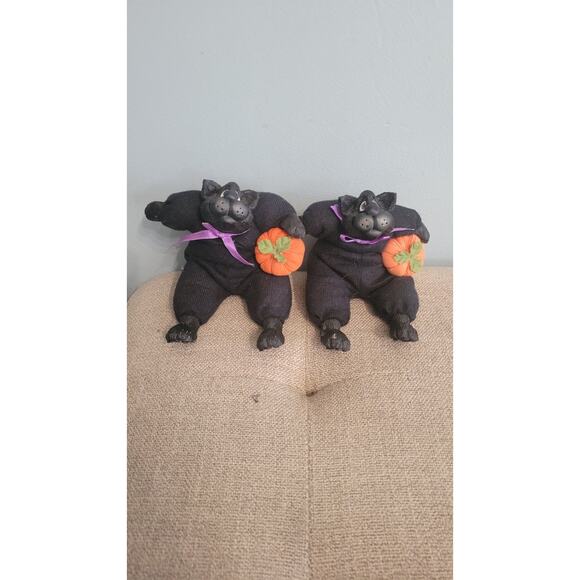 Vintage 1990s Russ Berrie Li’l Treaters “Trick” Black Cat Plush Set of 2 –... - Picture 1 of 4